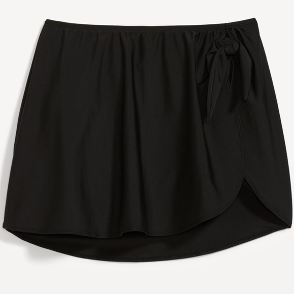 NWT! Black High-Waisted Wrap-Front Sarong Swim Skirt  - Size Small 💎 - Picture 7 of 9